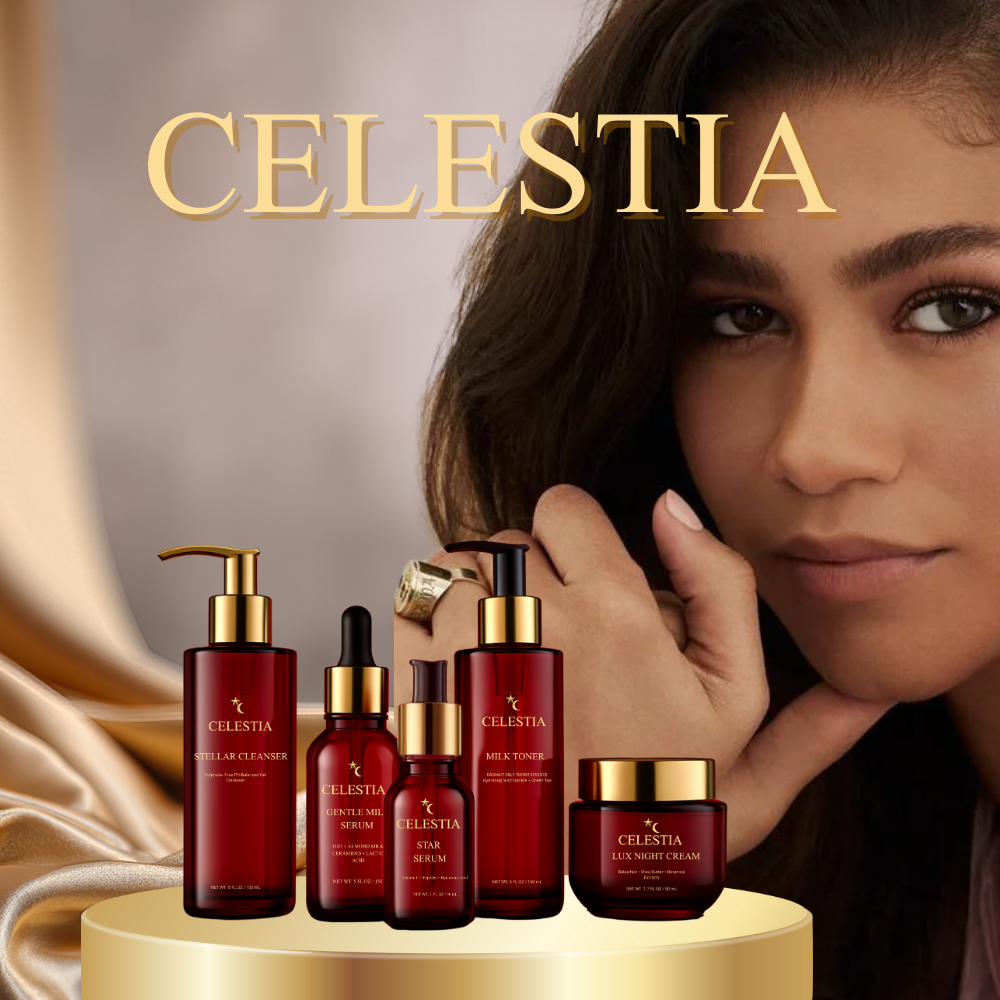 Celestia Full Product Line - Stellar Cleanser, Gentle Milk Serum, Star Serum, Milk Toner, Lux Night Cream
