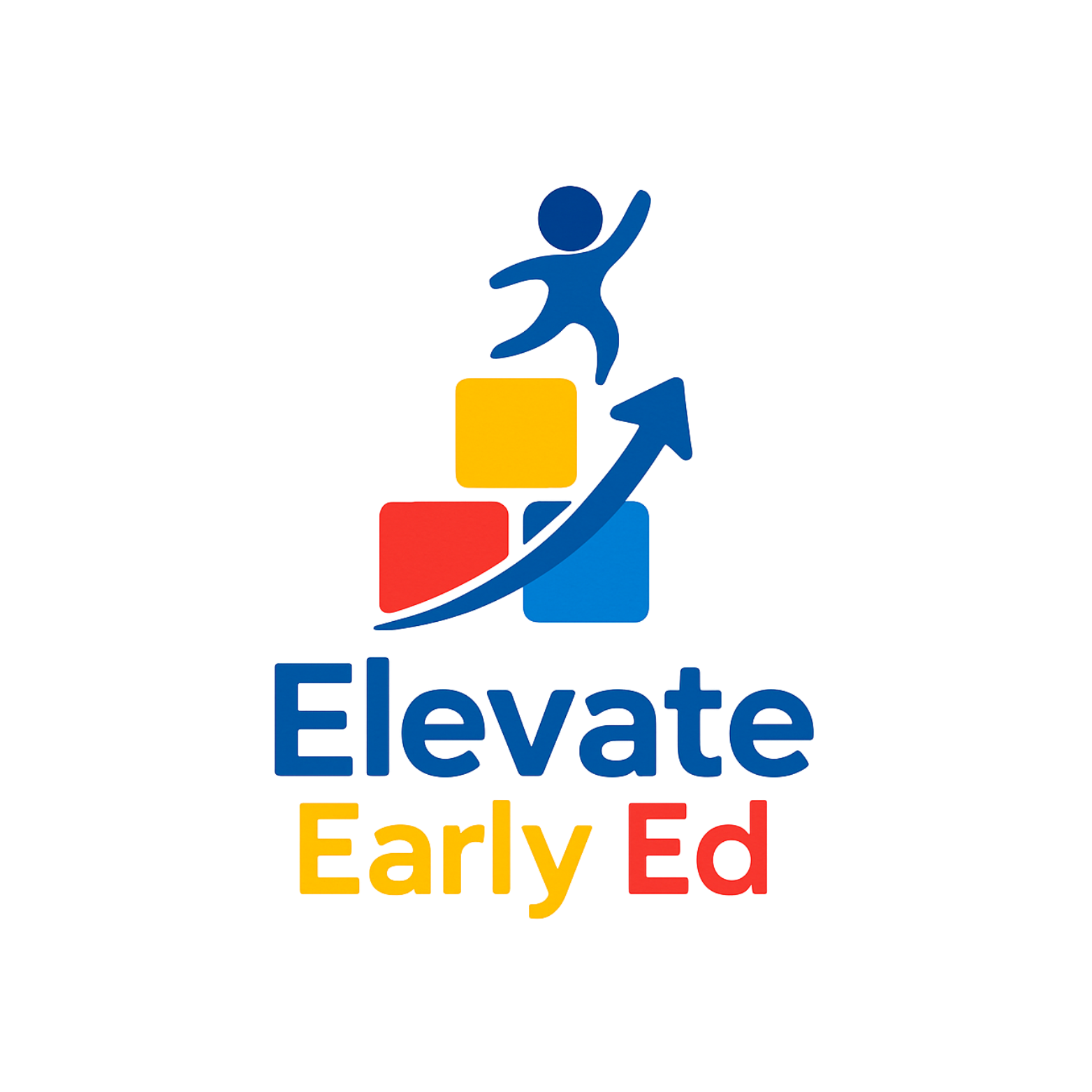 Elevate Early Ed Logo - Before: Flat 2D design with single child figure